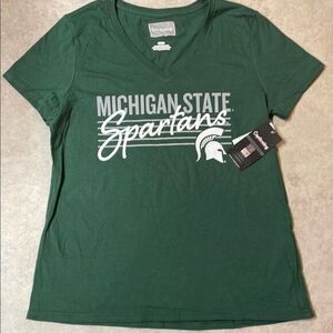 Captivating Womens Vneck Short Sleeve Michigan State tshirt Sz M NWT